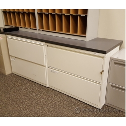 Meridian White 36" 2 Drawer Lateral File Cabinet, Locking